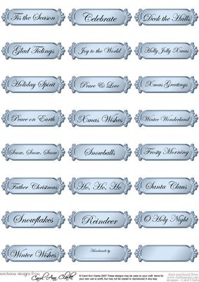 A 2nd Set of Metallic Christmas Greetings Text Plates