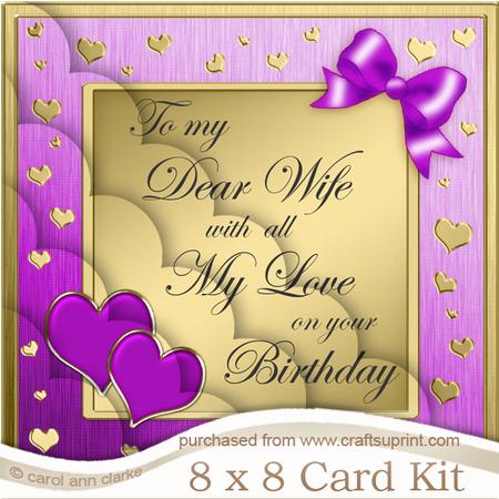8 x 8 Wife Birthday Kit with Scalloped Corners