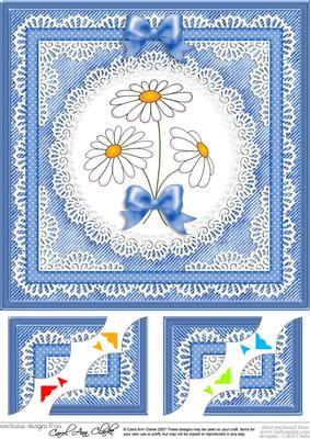 Denim and Daisies 8 x 8 Scalloped Corner Topper