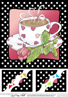 Coffee Time 8 x 8 Scalloped Corner Topper