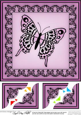 Big Butterfly 8 x 8 Scalloped Corner Topper