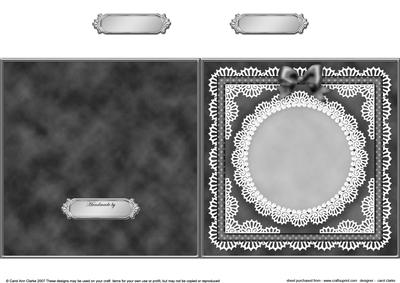 Square Pearls, Lace and Ribbon Plain Card Base Portrait Form