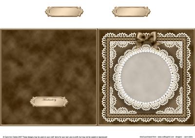 Square Pearls, Lace and Ribbon Plain Card Base Portrait Form
