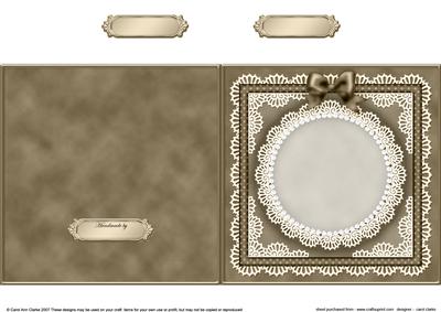 Square Pearls, Lace and Ribbon Plain Card Base Portrait Form