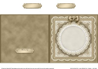 Square Pearls, Lace and Ribbon Plain Card Base Portrait Form