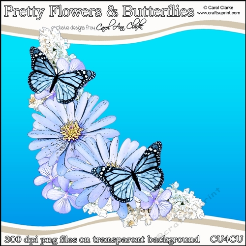 Pretty Flowers & Butterflies - CU4CU Digital Clip Art Set