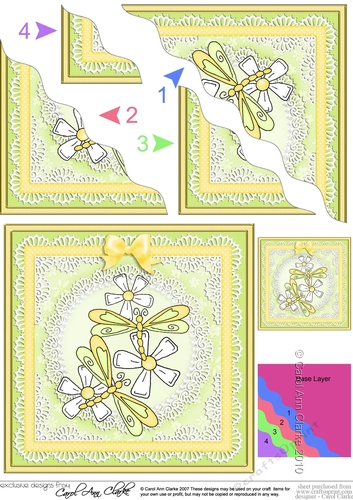 Dreamy Dragonflies - Wavy Corner side stacker Topper