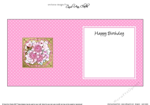Pretty Flowers on Gold Frame High square landscape insert