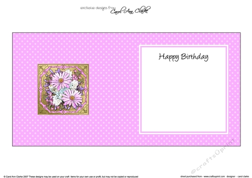 Pretty Flowers on Gold Frame High square landscape insert