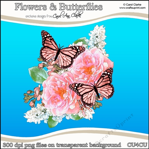 Pretty Flowers & Butterflies - CU4CU Digital Clip Art Set