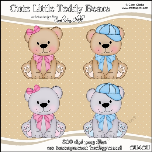 Cute Little Teddy Bears - CU4CU Digital Clip Art Set