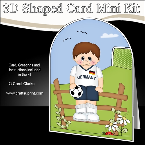 3D Shaped Card Kit - Little Footballer Plays for Germany