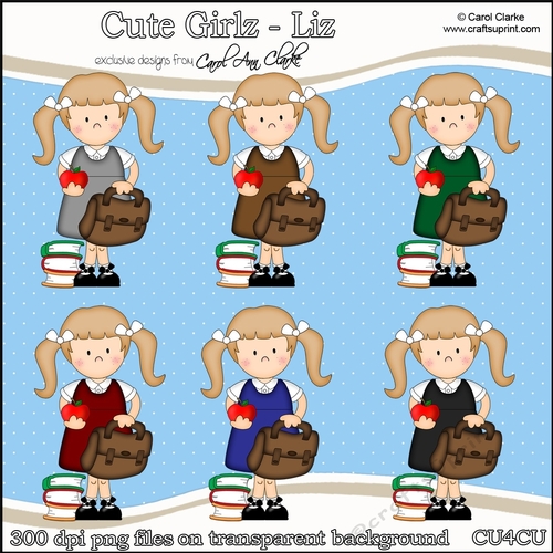 Cute Girlz - Schoolgirl Liz - CU4CU Digital Clip Art Set