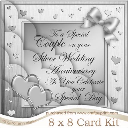 8 x 8 Silver Wedding Anniversary Kit with Scalloped Corners