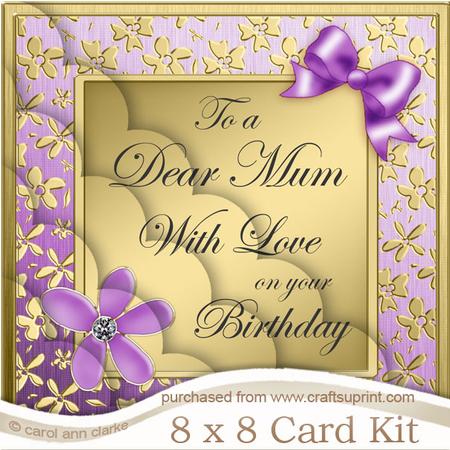 8 x 8 Floral Elegance Mum Birthday Kit with Scalloped Corner