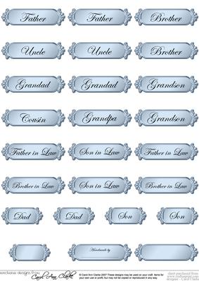 Male Metallic Relations Greetings Text Plates