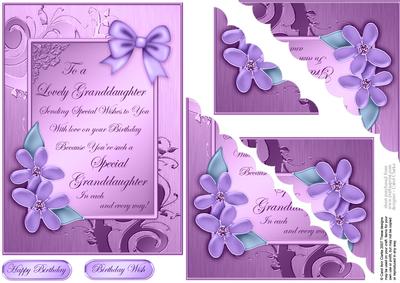 Granddaughter Birthday Quick Card Corner Side Stacker