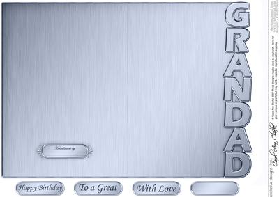 5 x 7 Elegant Metallic Grandad Shaped Card