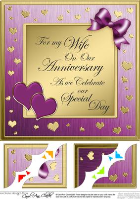 Wife Anniversary 8 x 8 Scalloped Corner Topper