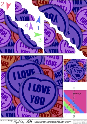 I Love You Sweet Heart - Scalloped Corner Stacker