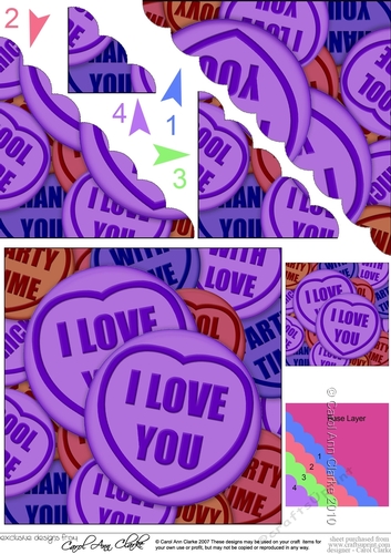 I Love You Sweet Heart - Scalloped Corner Stacker