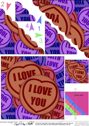 I Love You Sweet Heart - Scalloped Corner Stacker