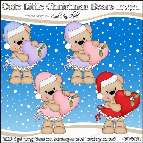 Cute Little Christmas Bears - CU4CU Digital Clip Art Set