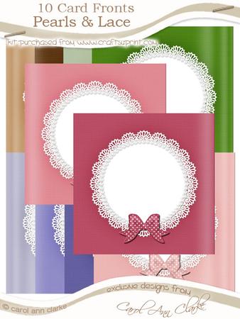 Square Pearls and Lace Card Fronts Kit