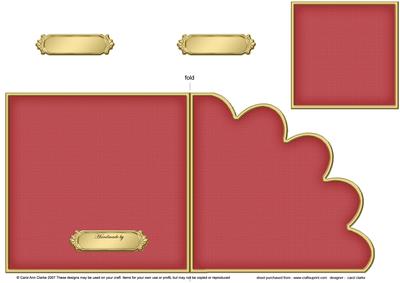 Cut and Fold Shell Corner Card Plain Card Base