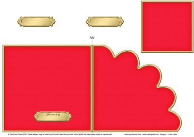 Cut and Fold Shell Corner Card Plain Card Base