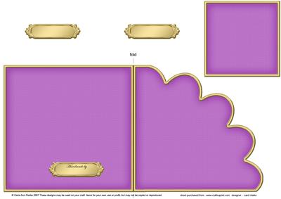 Cut and Fold Shell Corner Card Plain Card Base