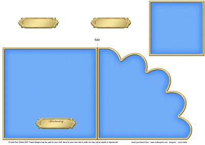 Cut and Fold Shell Corner Card Plain Card Base
