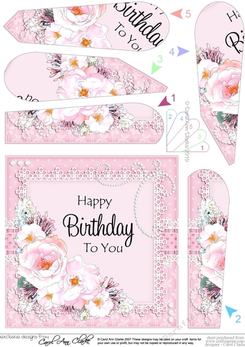 A Touch of Elegance Flowers, Pearls and Lace Fan Pyramage Topper