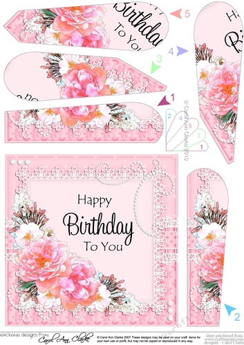 A Touch of Elegance Flowers, Pearls and Lace Fan Pyramage Topper