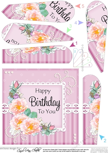 A Touch of Elegance Flowers, Pearls and Lace Fan Pyramage Topper