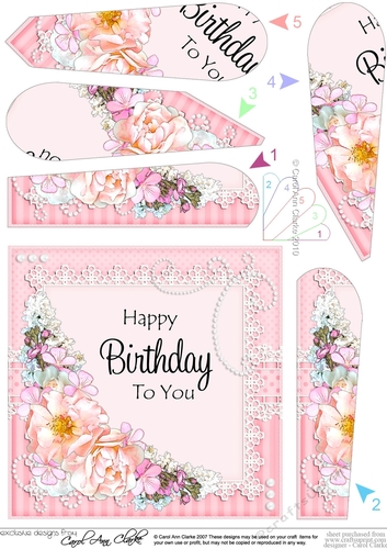 A Touch of Elegance Flowers, Pearls and Lace Fan Pyramage Topper