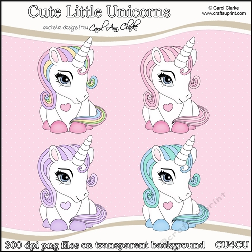Cute Little Unicorns - CU4CU Digital Clip Art Set