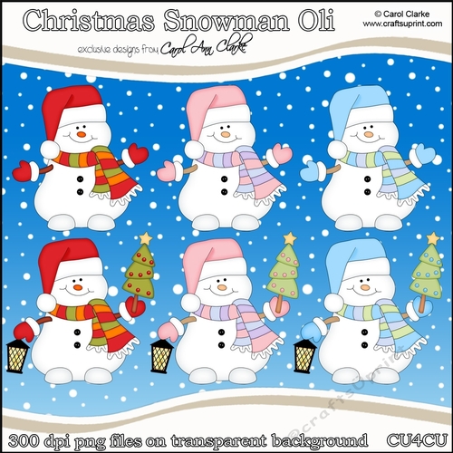 Cute Christmas Snowman Oli - CU4CU Digital Clip Art Set