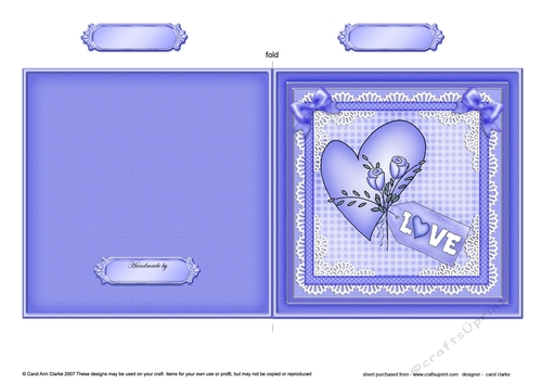 Love Heart - Quick Cut and Fold Card 