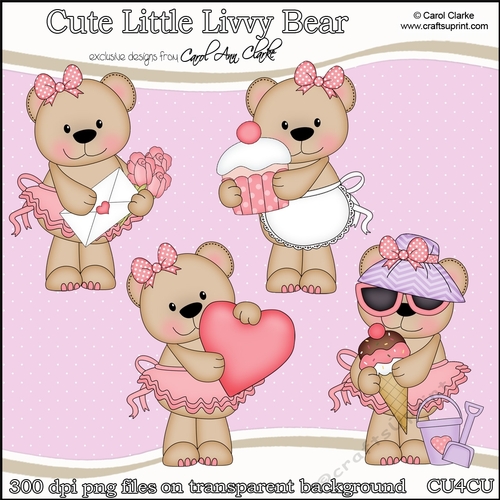 Cute Little Livvy Bear - CU4CU Digital Clip Art Set