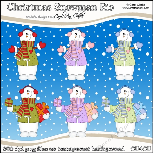 Cute Christmas Snowman Rio - CU4CU Digital Clip Art Set