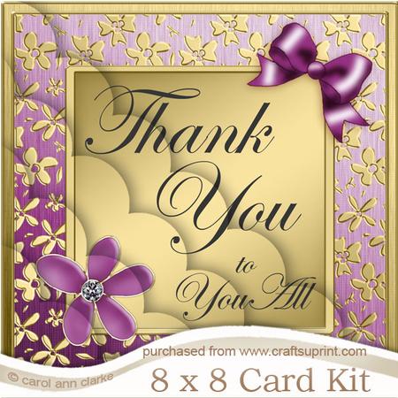 8 x 8 Floral Elegance Thank You Kit with Scalloped Corners
