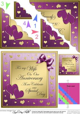 Wife Anniversary Scallop Corner Side Stacker Topper