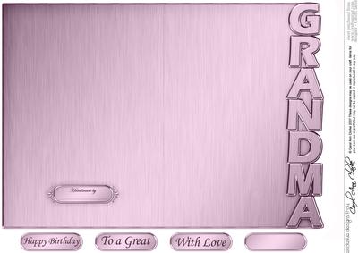 5 x 7 Elegant Metallic Grandma Shaped Card