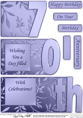 70th Elegant Metallic Book Sheet