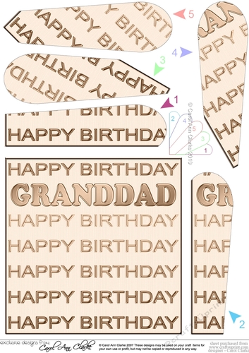Birthday Granddad - Fan Pyramage Topper
