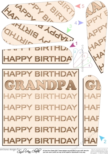 Birthday Grandpa - Fan Pyramage Topper