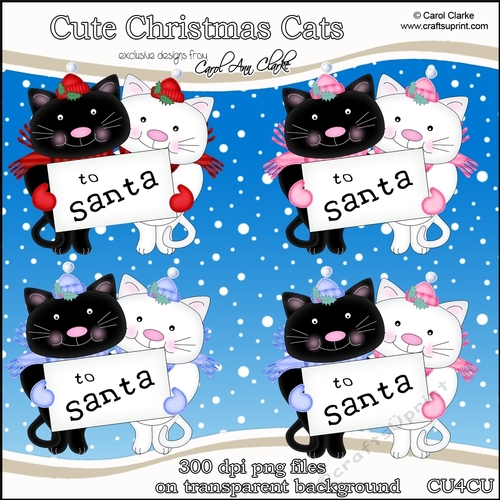 Cute Christmas Cats - CU4CU Digital Clip Art Set