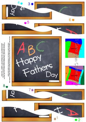 Fathers Day Blackboard Quick Card with Wavy Spiral Side Stac