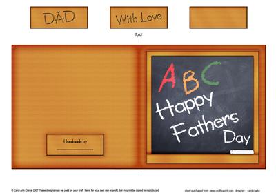 Fathers Day Blackboard Cut and Fold Quick Card